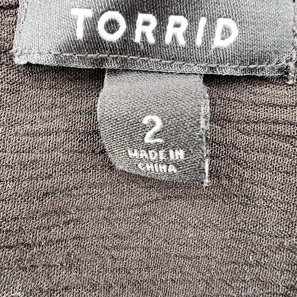 TORRID 2 (2X 18-20) black long open front cardigan.  Rayon - Picture 6 of 7